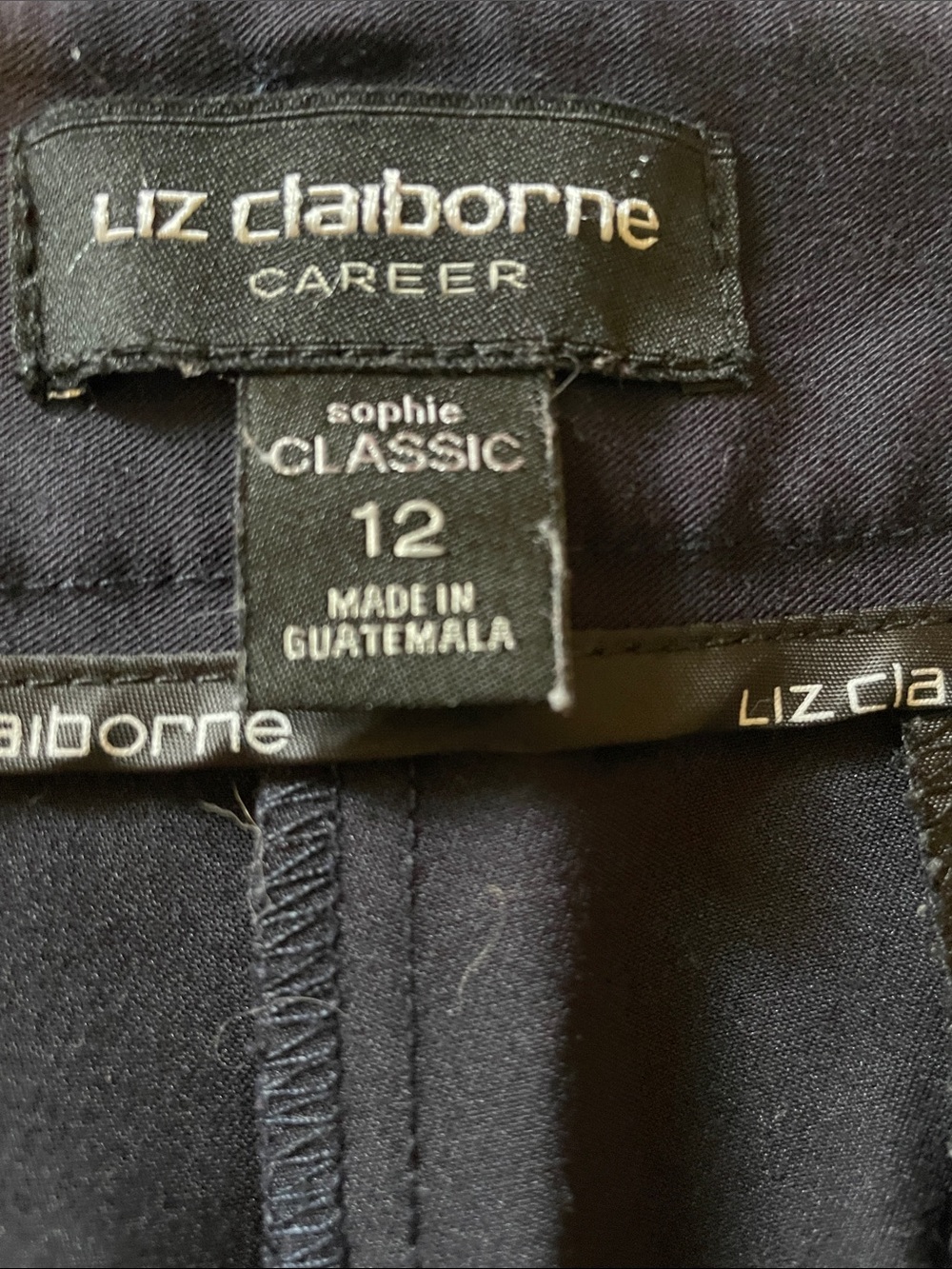 NWOT Liz Claiborne career Sophie classic Navy Dress Pants | 12 - Picture 2 of 3